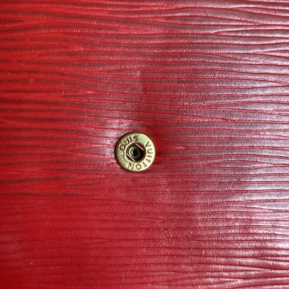 Louis Vuitton Red double snap Epi leather compact wallet Authentic EUC LV Epi - Picture 8 of 15